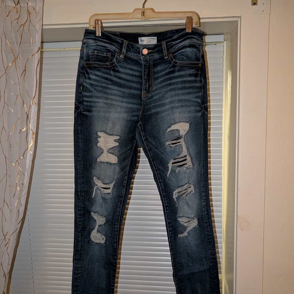 BKE Midrise Skinny Distressed Jeans